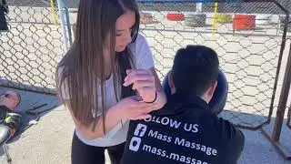 ASMR Massage - ASMR female chair massage in the karting race Bulgaria