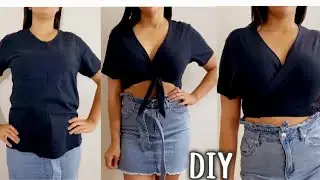 CONVIERTE TU CAMISETA EN TOP CRUZADO | DIY T-SHIRT | Katirya Rodriguez