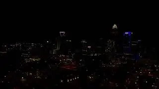4K || Uptown Charlotte NC Night Time Skyline From Above