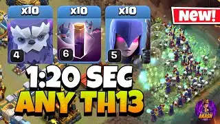 Th13 Yeti Witch Attack With 6 Bat Spell !! Best Th13 Attack Strategy in Clash of Clans 🔥