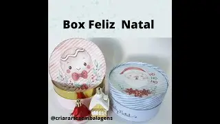 CAIXA REDONDA FELIZ NATAL - Como fazer caixa redonda - box redonda