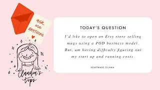 [AMA Series 007] Costs to start POD through Etsy