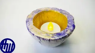 Как сделать кашпо-подсвечник из алебастра. Мастер класс. DIY. Cache-candle holder from plaster