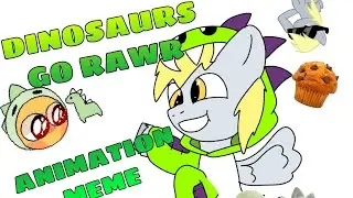 FLASH WARNING - Dinosaurs go rawr animation meme
