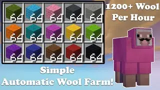 ✅ EASIEST Automatic Wool Farm Tutorial! | 1200+ Coloured Wool P/H | Minecraft Java 1.18.1!