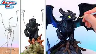 HOW TO SCULPT YOUR DRAGON || how to make Toothless Clay Sculpture from How to Train Your Dragon