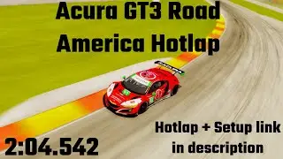 (WR) 2:04.542 Road America Hotlap | NSX GT3 | Assetto Corsa