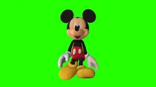 Mickey mouse walking green screen video