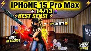 Best Sensitivity 🔥 iPhone 15 Pro Max + 14/13 Free Fire Settings (DPI Settings)
