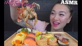 ASMR SUSHI PLATTER (Full Face Fridays) LIGHT WHISPERS MUKBANG EATING SOUNDS | SAS-ASMR