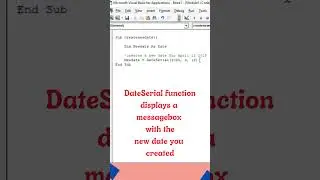 How to use 'DateSerial Function' in VBA | Visual Basic Application