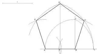 How to draw a regular pentagon knowing the length of one side