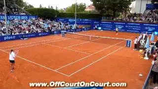 Caroline Wozniacki plays with 14 year old Polish girls PEKAO OPEN Szczecin