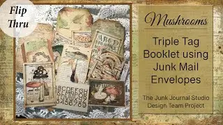 Triple Tag Booklet Flip Thru (Mushrooms) *FREEBIES*  #dtpthejunkjournalstudio