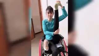 Young Paraplegic Lady Leg Workouts | Wheelchair Woman with Thin Legs | Paralysis