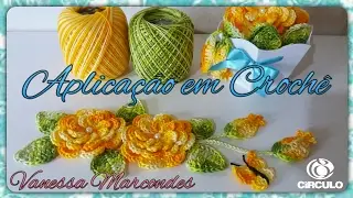 addicted flower crochet, leaf, bud and butterfly for .For Vanessa Marcondes application.