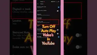 How To Turn Off Auto Play Video's In YouTube Home Page ||  