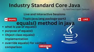 equals() method in java| Java Tutorial|Java for beginners 2024|Full Stack Java |Online Java Training