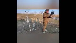 Jackal hunting at night in March. Testing a hunting decoy.
