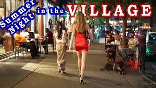 Lovely summer night for walking, bar hopping, dining out in Greenwich Village, NYC