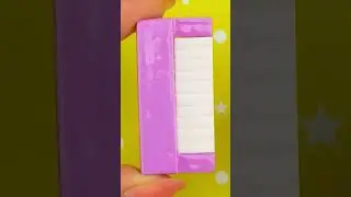 How To Make Mini Accordion For Barbie 😄❤️️🎵 | MINIATURE IDEAS FOR DOLLHOUSE | #Shorts