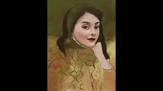 Playing with chalk and oil brushes 🖌️ This is giving Hufflepuff vibes ☺️ #digitalart  #artstyle