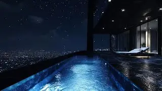 🌃 Luxury Penthouse Pool | Ultra Night Ambience for Sleep, Focus & Relaxation | 4K