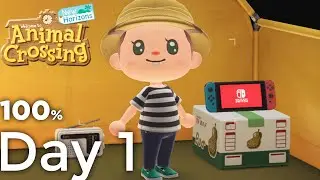 Animal Crossing New Horizons - 100% Gameplay Walkthrough Day 1
