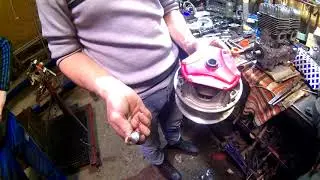 Снятие двигателя на снегоходе "Рысь 440". Снятие зажигания с двигателя снегохода "Рысь 440".