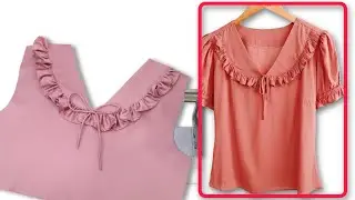 Ruffle V Neck Design Tutorial | Sewing Tips and Tricks
