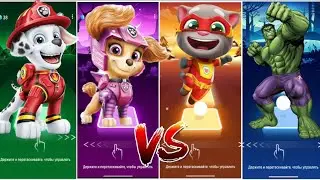 MARSHALL vs SKYE vs MY TALKING TOM vs HULK | Tiles Hop