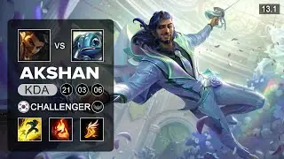 Akshan vs Fizz Mid - KR Challenger - Patch 13.1 Season 13