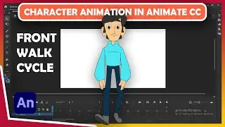 Front Walk Cycle in Animate cc | Character walk cycle in adobe animate Tutorial for beginners