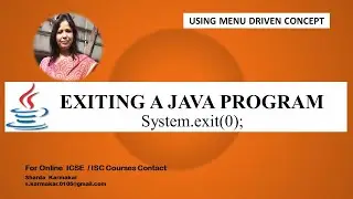 EXITING A JAVA PROGRAM IN A 