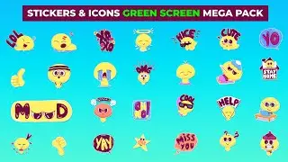 BEST Aesthetic Green Screen Stickers, Animated Icons Green Screen, Reaction Green Screen