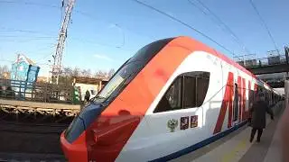 МЦД, поезд ЭГ2Тв-021, маршрут D2: Нахабино - Подольск - первый день работы