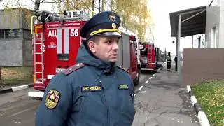 Плановое пожарно-тактическое учение МЧС  ЮЗАО г. Москвы на здание АТИ РУДН
