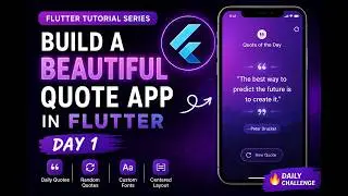 Learn Flutter by Building a Motivational Quote App 🚀 | Flutter Beginner
