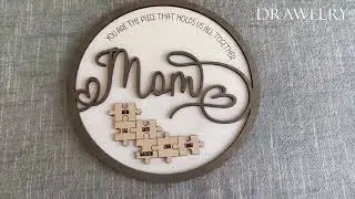 Round Frame with Name Puzzle Pieces 
