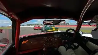Lotus Elan 26R in Equipe Elan60 race at Silverstone - June 2024 - from start to pit stop in-lap