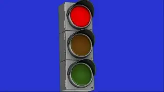 Green Screen blueTraffic Light
