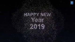 Firework Particles Text Animation in After Effects happy new year 2019