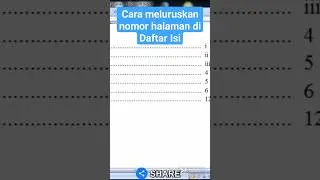 #tutorial Cara meluruskan nomor halaman di Daftar isi Word #shorts #short #word #shorttutorial