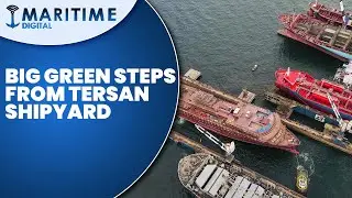 Big green steps from TERSAN Shipyard...