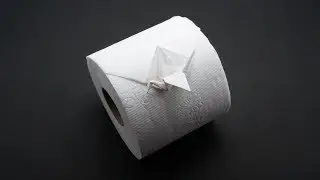 ORIGAMI TOILET PAPER CRANE (Jo Nakashima) - April fool's day #3