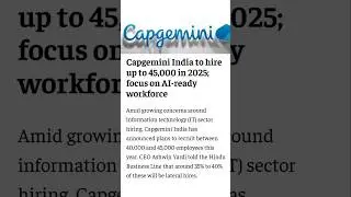Capgemini Hiring | Jobs | AI based Workforce 