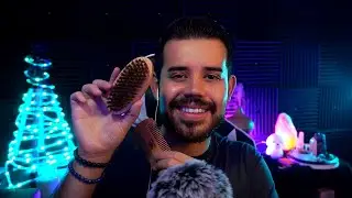 ASMR Beard Scratching, Combing, Brushing ( Whispering, Ramble )