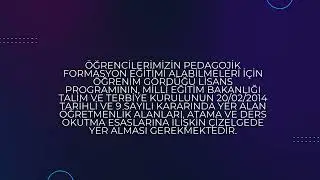 Pedegojik Formasyon Eğitimi Son Dakika Bilgilendirmesi.