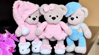 Three BEARS for SPONSORS / Exclusive detailed Video Tutorials / BEAR PDF crochet pattern Etsy