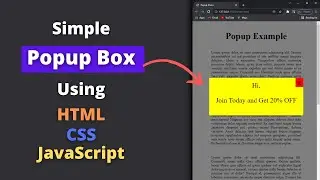 How To Create Popup Box Using HTML, CSS, and JavaScript | Simple Popup Box Tutorial